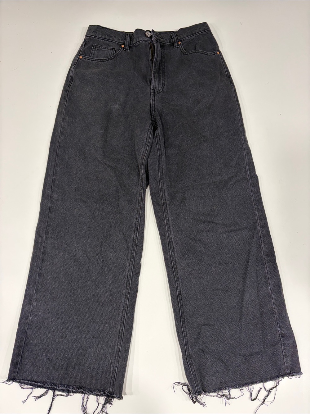 Pacsun Black Wide Leg Raw Hem Jeans. Size 27